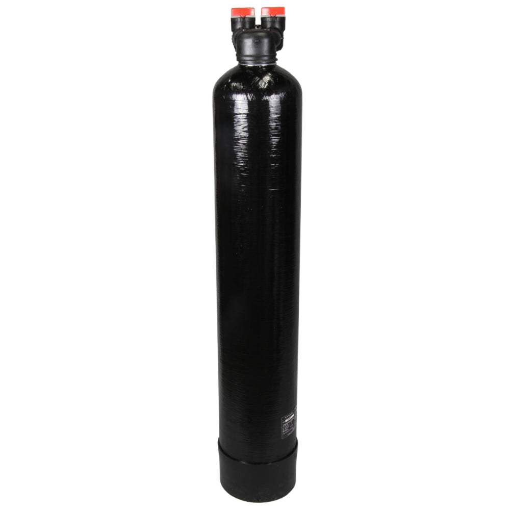 Upflow carbon whole home filter for chloramine